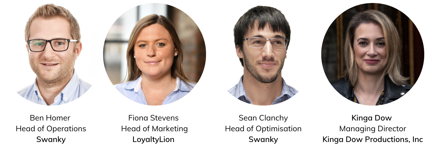 headshot of host and speakers
